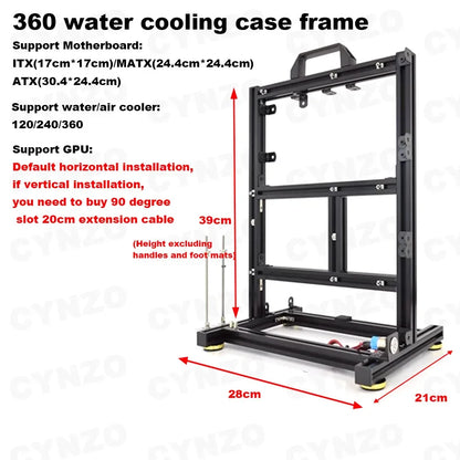 Open Computer Case Frame DIY Creative Rack Mini ITX MATX Gamer Cabinet ATX Air/Water Cooler 360 Desktop PC Gaming Chassis