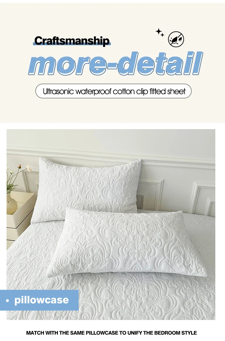 Waterproof Mattress Protector Queen King Quilted Thick Mattress Cover Anti-bacterial Fitted Sheet Bed Pad Cover 1pc