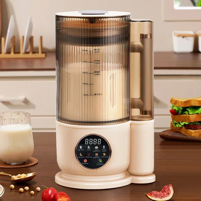 8 in 1 Automatic Soy Machine for Homemade Nut, Oat, Plant Based and Coconut Milks with Timer, Keep Warm & Self-Cleaning Function.
