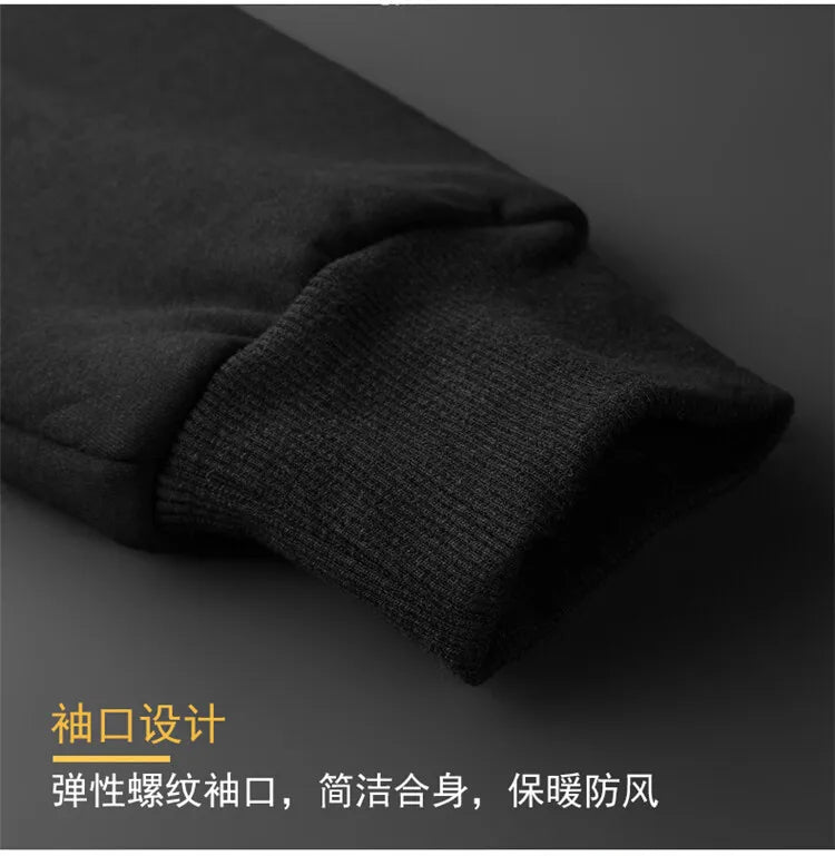 Winter Lambswool Coats Thicken Warm Jackets Long Sleeve Zipper Hoodies Casual Sports Fleece Black Coat Hooded Men Women Jacket.