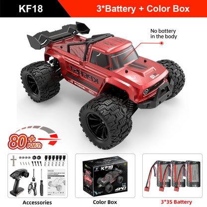 Teeggi 4WD 2.4G RC Drift Car 80KM/H 1:14 High Speed Off-Road Racing Car Brushless 3S Remote Controller Car Truck Toy For Gift