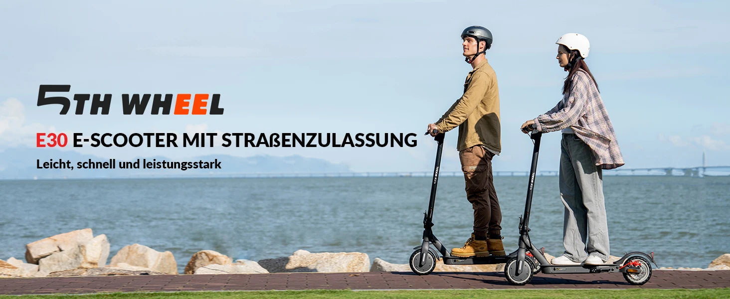 5TH WHEEL E30 ABE Adult Electric Scooter 350W Motor 36V 7.5AH Battery City Electric Scooter 8.5" Solid Tires Foldable E-Scooter.