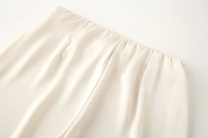 MUJER 2025 Women's Pants Sets Summer Satin High Waist Pants for Women Holiday Casual Pants Woman Straight Leg Trousers Woman.