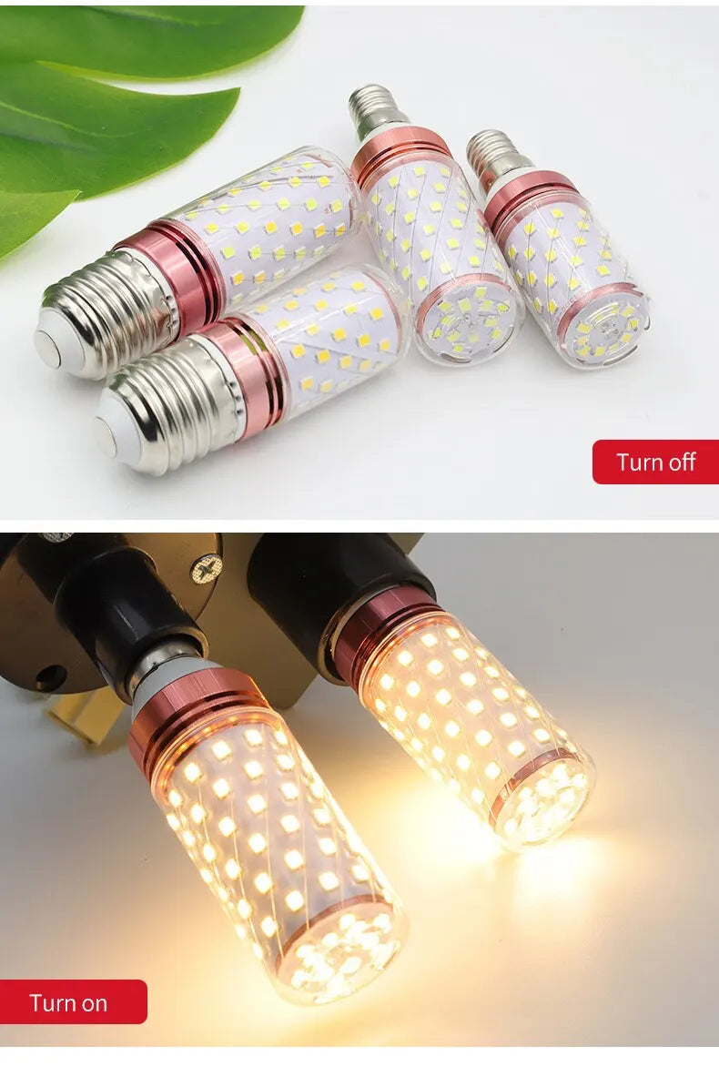 10PCS Corn Bulb Tube AC85-265V E27 E14 Screw 3/6/9/12/15W Easy To Assemble And Disassemble Suitable For Room Lighting.