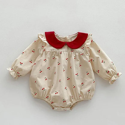 Herbst Frühling Infant Baby Mädchen Bodys + Hut Baumwolle Langarm Blumen Druck Neugeborenen Baby Mädchen Overall Baby Mädchen Kleidung