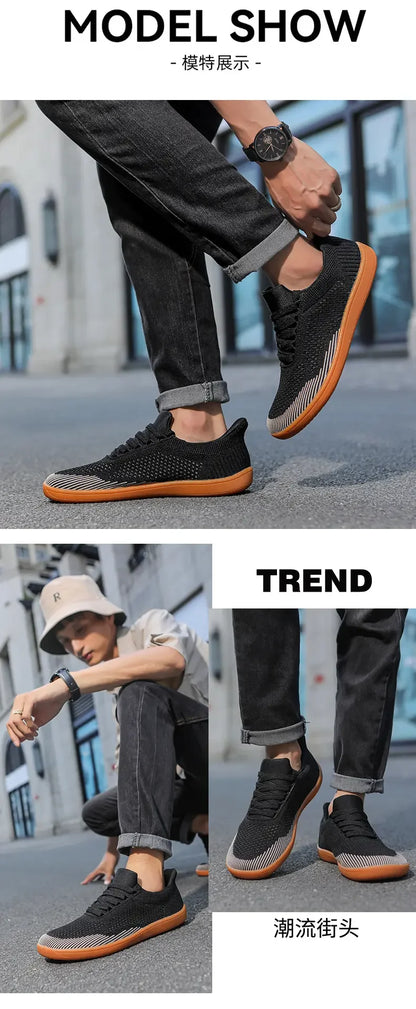 Sommer Breite Schuhe Männer Barfuß Breite Kappe Weichen Sohlen Outdoor Jogging Lace Up Casual Sneaker Atmungsaktive Laufschuhe Tenis Jeans