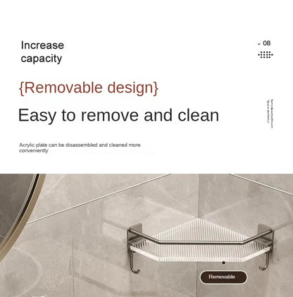 2PCS Badezimmer Acryl Regale Küche Lagerung Organizer Shampoo Regal Dusche Regal Bad Zubehör Kein Bohrer Lagerung Regal