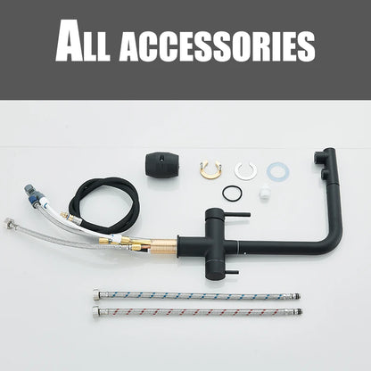 Pulling Filter Kitchen Faucet Hot & Cold Water Mixer Dual Mode Filtration Purification Kitchen Sinks 360 Rotation