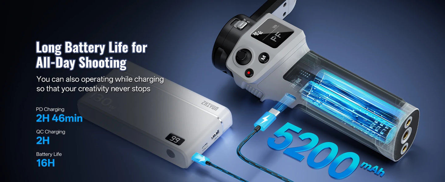 ZHIYUN Official CINEPEER WEEBILL 3E Handheld Camera Gimbal Stabilizer 3-Axis Cameras Gimbals for DSLR Mirrorless Cameras.