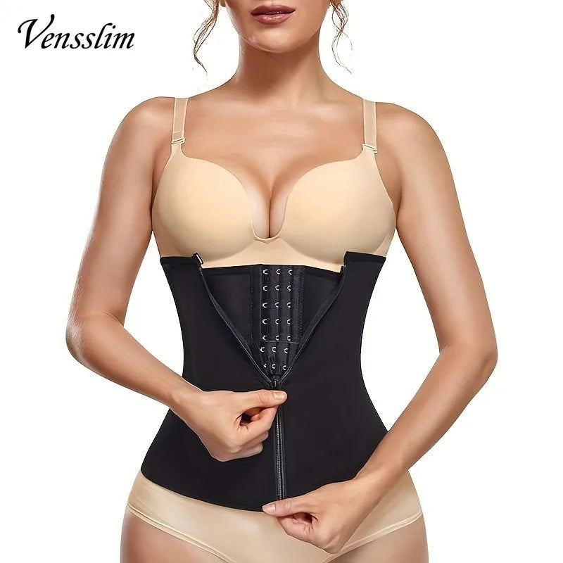 Vensslim Waist Trainer Tummy Control Wrap Women Zipper Slimming Girdle Body Shaper Belt Hpt Thermo Neoprene Sauna Sweat Cincher.