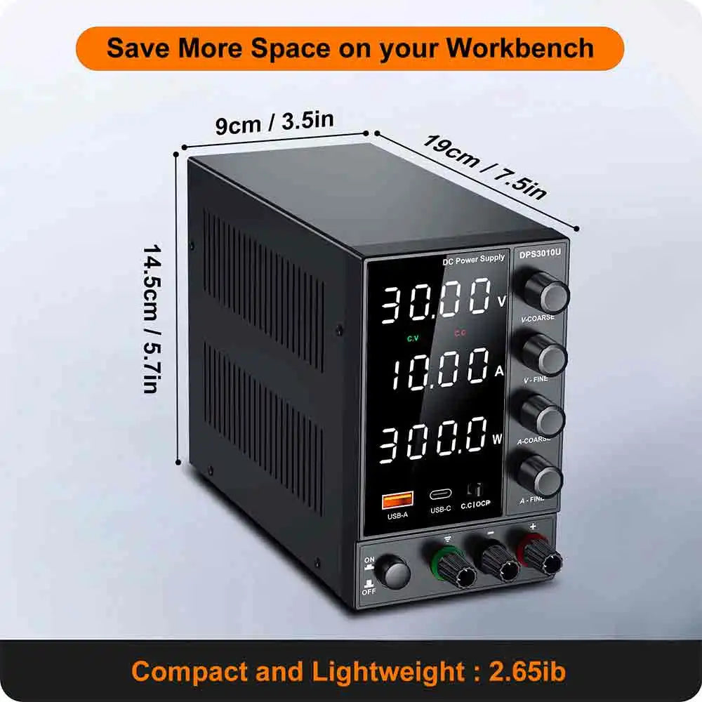 Adjustable DC Power Supply 30V 5A 10A 60V 120V 3A LaboratoryBench Power Source Switching Stabilized LCD Power Supply regulator.