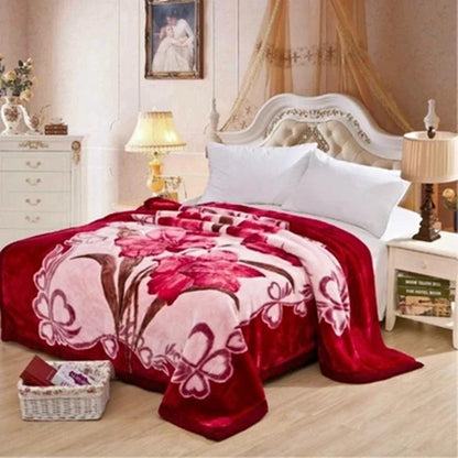 Blanket Double Thickened Raschel Winter Wedding Quilt Blanket Warm Coral Fleece Cashmere Blanket Double