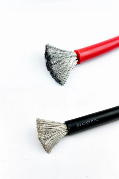 50m Silicone cable Black Red Heat-resistant Flexible cord Super soft Battery charging Electrical wires 7 8 9 10 11 12 13 14 AWG.