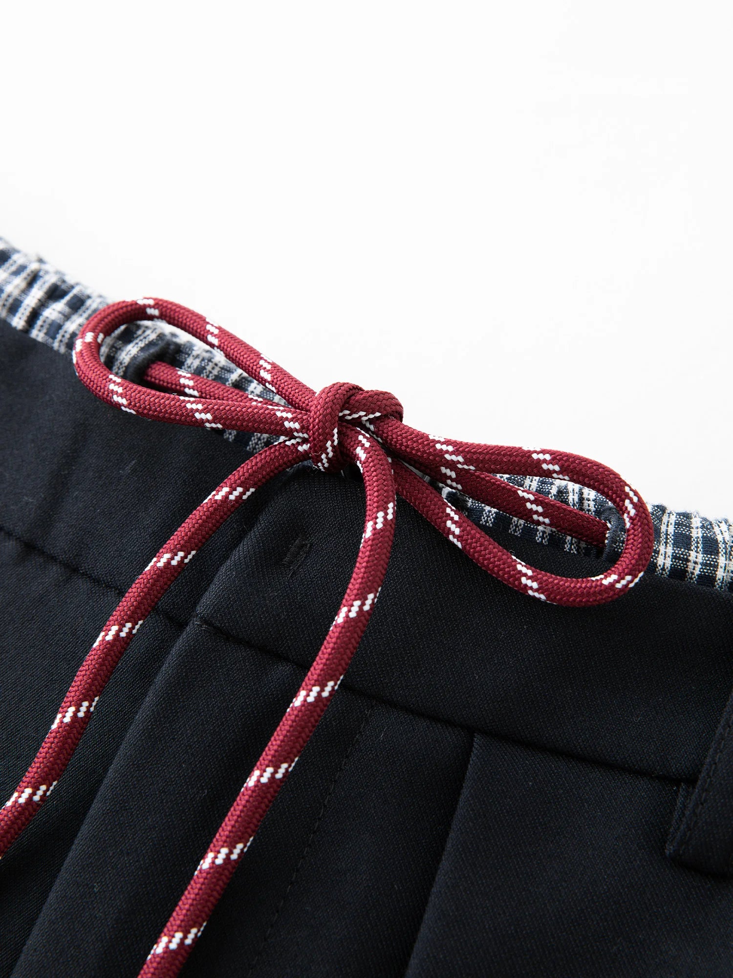 FSLE Double Waist Fake Two-piece Plaid Splicing Drawstring Skirt 2025 Autumn New Style Skirt 25FS13096.