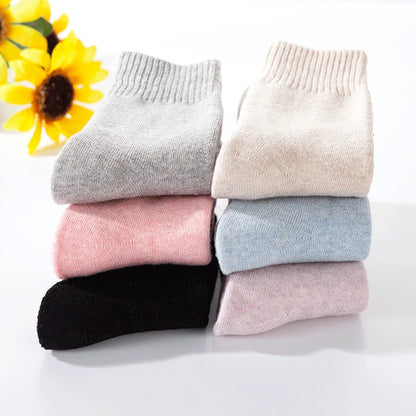 1 Pairs Winter Warm Wool Women Socks  Thicken Plush Solid Color Christmas Against Cold Snow Soft Therma Sleep Sock.