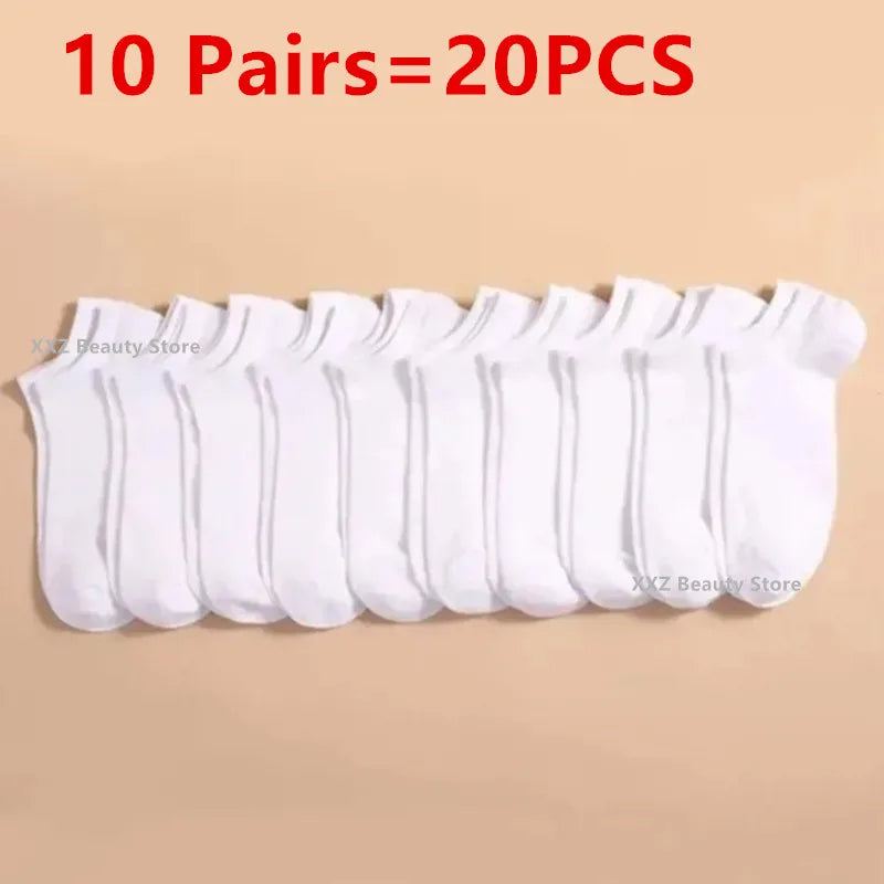 50/100 Pairs Solid Color Breathable ﻿Sock Women Men Boat Socks Invisible Low Cut Non-slip Summer No-show Ankle Socks Wholesale.