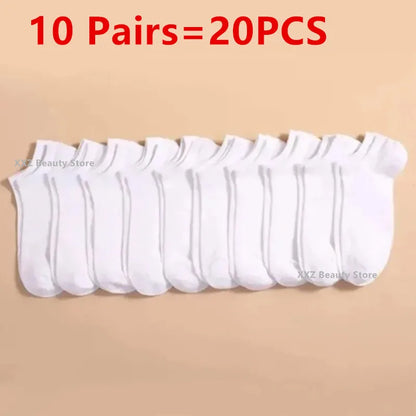 50/100 Pairs Solid Color Breathable ﻿Sock Women Men Boat Socks Invisible Low Cut Non-slip Summer No-show Ankle Socks Wholesale.