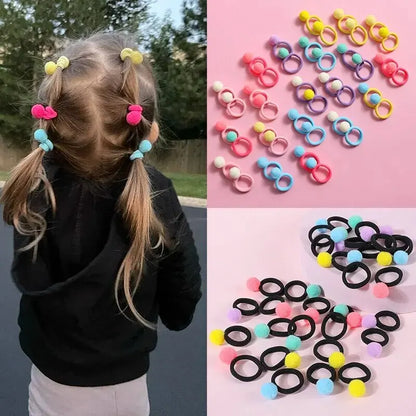 120PCS Hair Accessories Set For Girls Colorful Bowknot Hair Band Children Ponytail Holder Hair Ties Kids Elastic Rubber Bands.