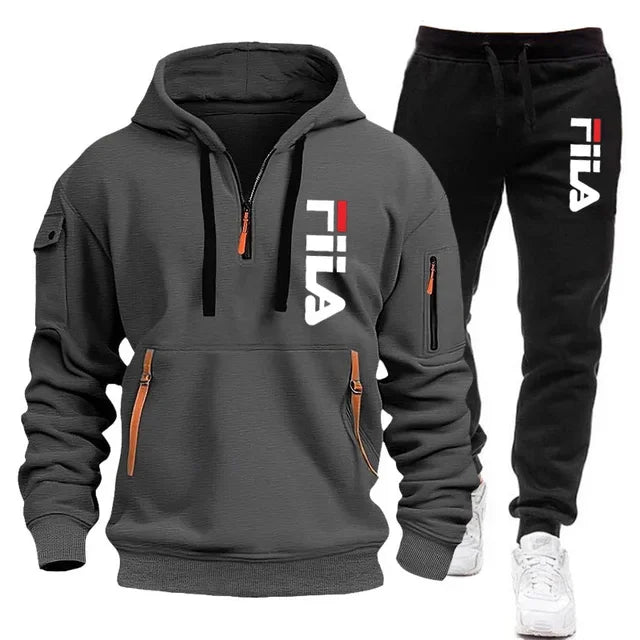 Autumn and winter men's sportswear sets, trendy brand clothing sweatshirt sets, and casual design oversized long-sleeved sweatsh.