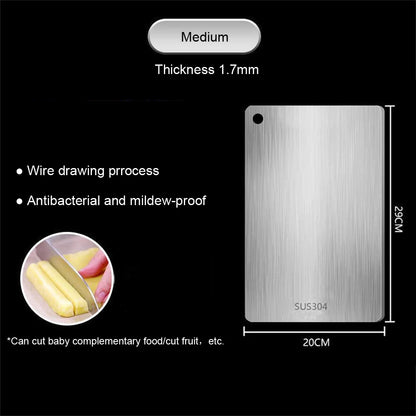 316 Stainless Steel Panel and Chopping Board Kitchen Household Thickened Double Sided Cutting Board Block Kneading Dough Board.