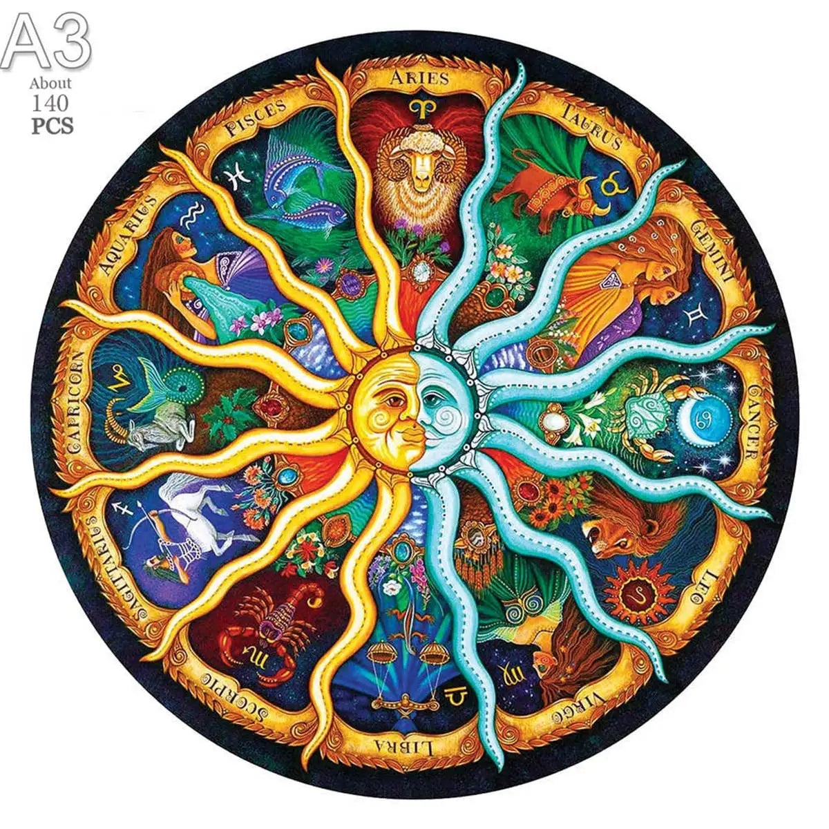 Giraffe Wooden Animal Puzzle Medium Difficulty Wood Jigsaws for Kids Adults Dragonfly Jigsaw Interesting Intelligent Toys