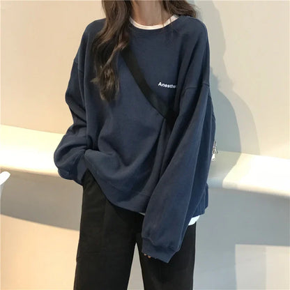 Women Sweatshirts Letter T-shirt Summer Korean Fashion Thin Chic Hoodie Shirt Long Sleeve Top Women's Loose Pullover Y2k Clothes.