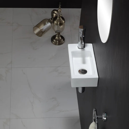 Mini Wandbehang Waschbecken Balkon ultra schmale Waschbecken Keramik Plattform Waschbecken Home Schlafzimmer Wand waschbecken