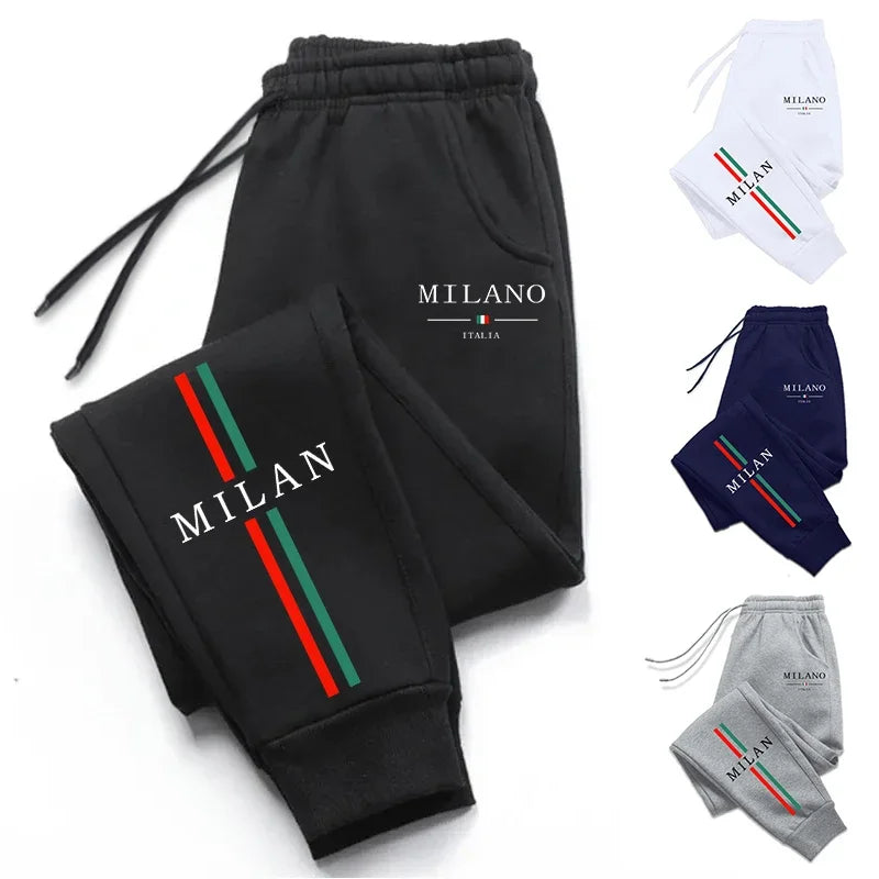 2025 Hot Sale Milan City Printed Jogger Pants High Quality Men's Autumn Winter Casual Sports Sweatpants Outdoor Running Wear.