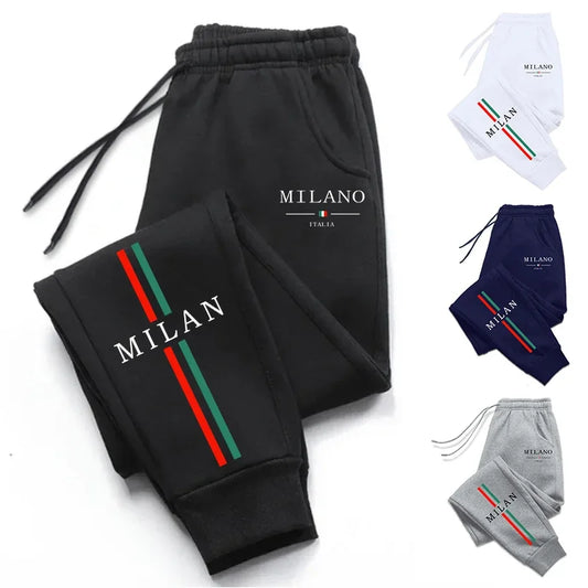 2025 Hot Sale Milan City Printed Jogger Pants High Quality Men's Autumn Winter Casual Sports Sweatpants Outdoor Running Wear.