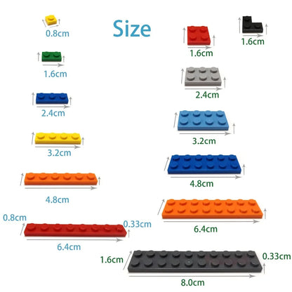 300pcs 2x4 Dot DIY Building Blocks Thick Figures Bricks Educational Creative Size Compatible With 3001 Plastic Toys for Children.