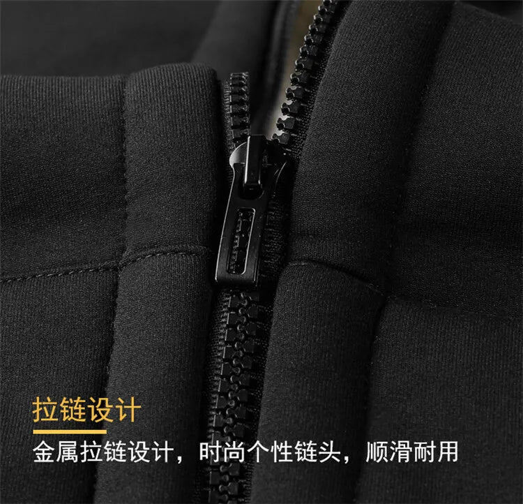Winter Lambswool Coats Thicken Warm Jackets Long Sleeve Zipper Hoodies Casual Sports Fleece Black Coat Hooded Men Women Jacket.