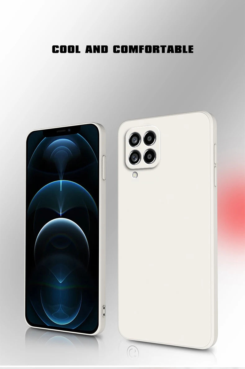 Funda Original Phone Case for Samsung A12 M12 A22 M22 A32 A42 A52 A72 5G Matte Silicone Camera Protective Cover Cases.