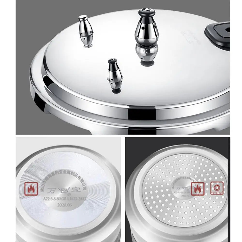 Portable Pressure Cooker 4.3L Induction Stoves Home Cooker Aluminum Alloy Pressure Canner Cooker Induction Compatible Cookware.