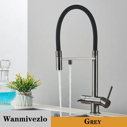 Wanmivezlo Kitchen Water Filter Faucet Dual Spout Pure Drinking Water Mixer Tap Rotation Water Purification Taps