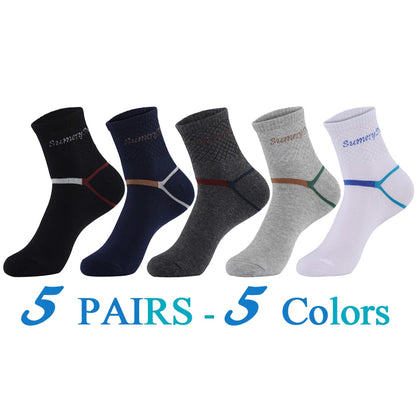 5 Pairs/Lot Running Socks Men Sports High Quality Cotton Colorful Outdoor Cycle Casual Breathable Long Sock Male Gifts 5 Styles.