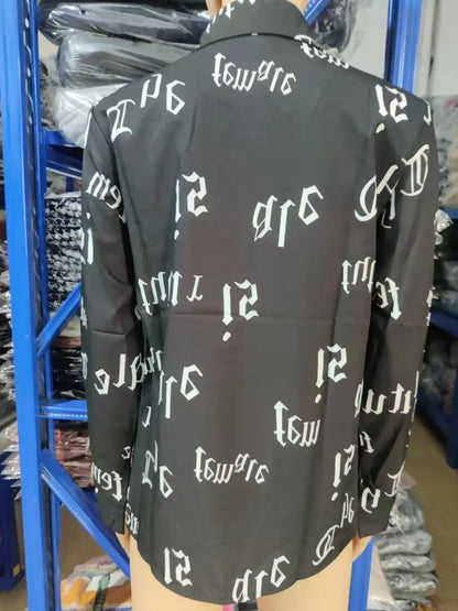 Summer New Women's Long-sleeved Shirt, Single-breasted Printed Shirts Fashion Casual Tops Camisa Female Chemise S-XXL