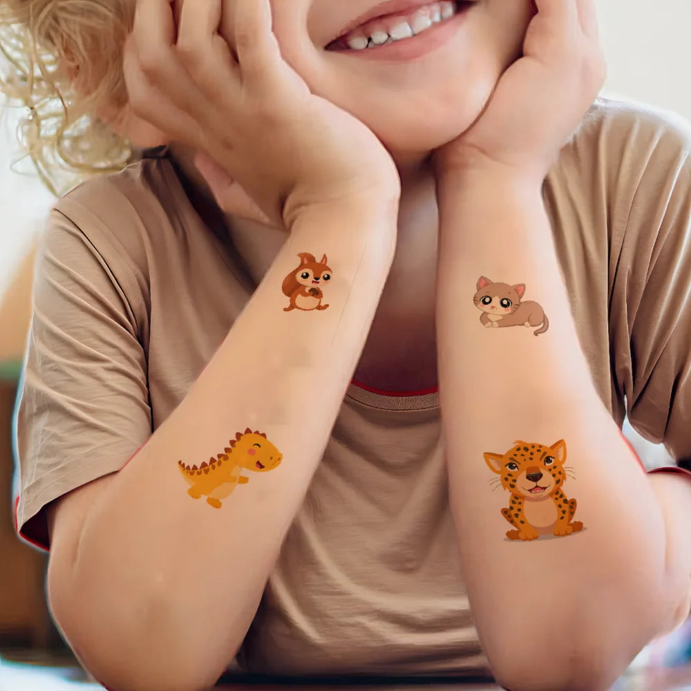 54 stücke Temporäre Tattoo Fictional Tier Darstellungen Cartoon Cartoon Tiere Wildlife Icons Temporäre Tattoo Aufkleber Für Arme.