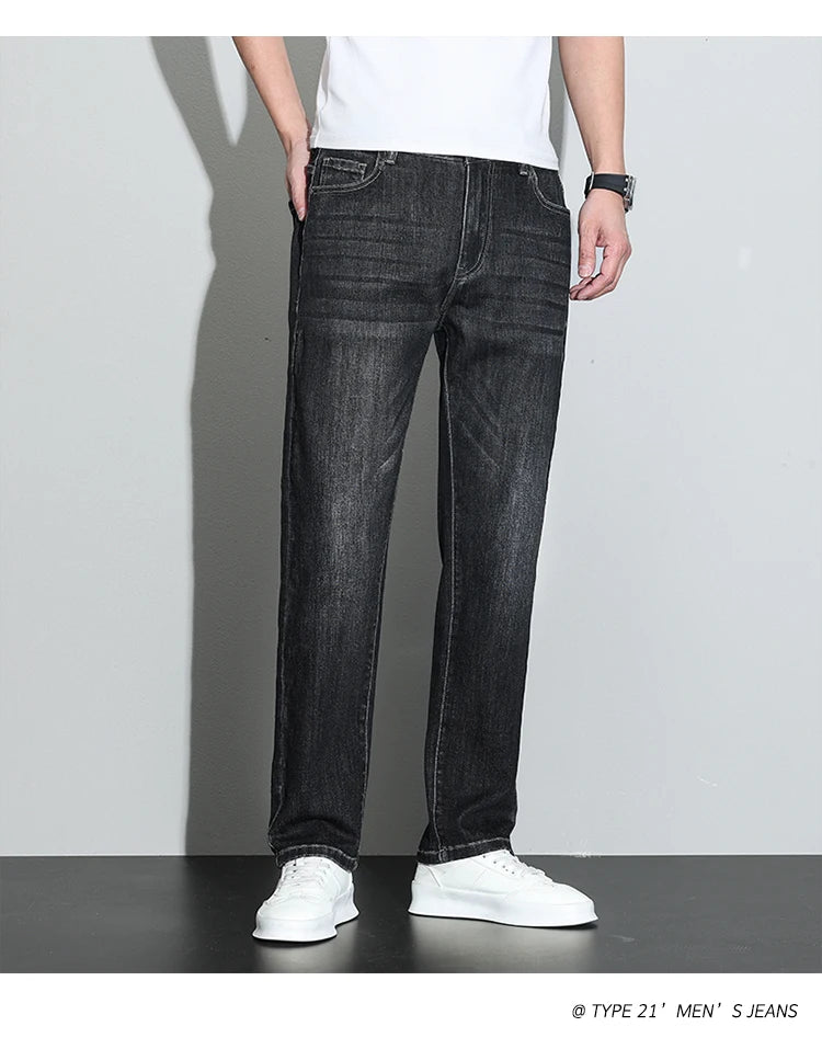 190 cm 200 cm hohe Jeans für Herren, gerade, normale Passform, Denim-Hose, männlich, Teeneeger, Stretch, extra lang, Länge 110, 115 cm, 120 cm, verlängert.