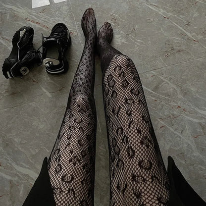 Sexy Fishnet Stockings Black Lolita Body High Socks Kawaii Long Fish Net Pantyhose Mesh Tights Lingerie Skin JK Waist Hosiery