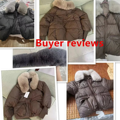 2025 Winter Neue Unten Kurze Gepolsterte Jacke Frauen Parkas Pelz Kragen Dicke Baumwolle Mäntel Kleidung Schwarz Casual Oberbekleidung Weibliche neue.