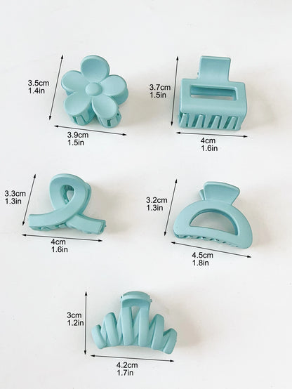 10 Pcs Pink Small Claw Clips Set,Matte Tiny Flower Jaw Clips for Women Girls,5 Style Nonslip for Thin Medium Fine Hair