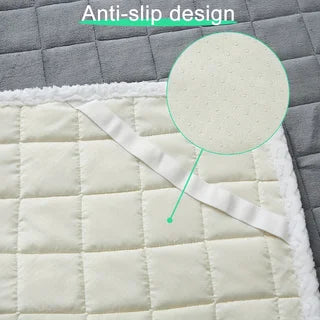 1pc Velvet Quilted Mattress Topper with Elastic Band, Thickened Warm Non-Slip Mattress Cover for Bed Sleeping, Camping, Floor.