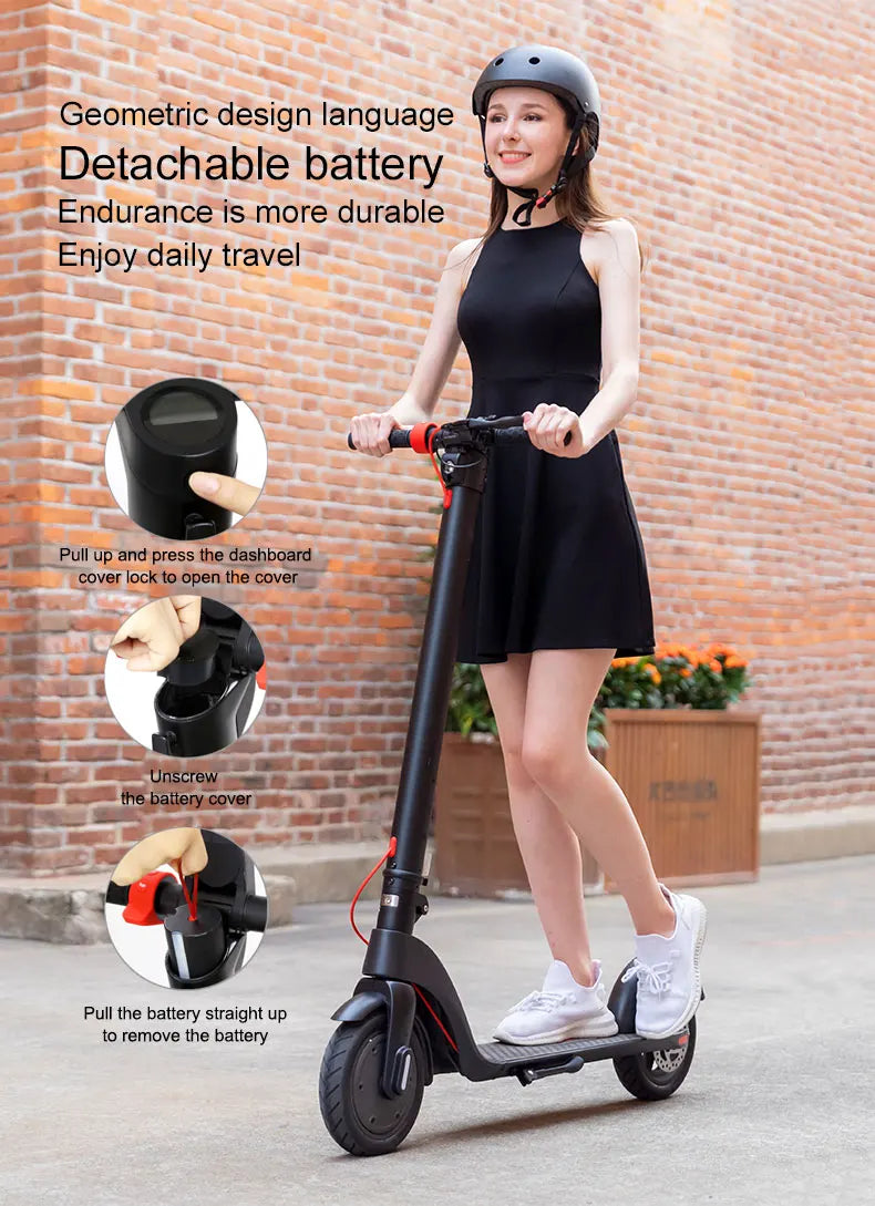 Alnsoor X7 City Electric Scooter 350W Motor 36V5AH Battery City Electric Scooter 10" Road Tire Electric Scooter.