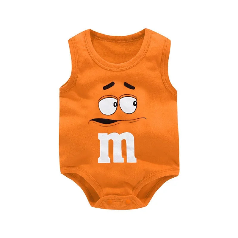 0-24M Neugeborenen Baby Baumwolle Body für Jungen und Mädchen Brief Drucken Lustige M Ärmellose Baby Strampler Sommer weiche Kleinkind Onesie.