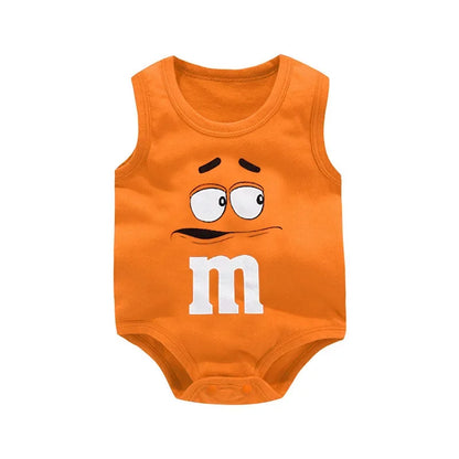 0-24M Neugeborenen Baby Baumwolle Body für Jungen und Mädchen Brief Drucken Lustige M Ärmellose Baby Strampler Sommer weiche Kleinkind Onesie.