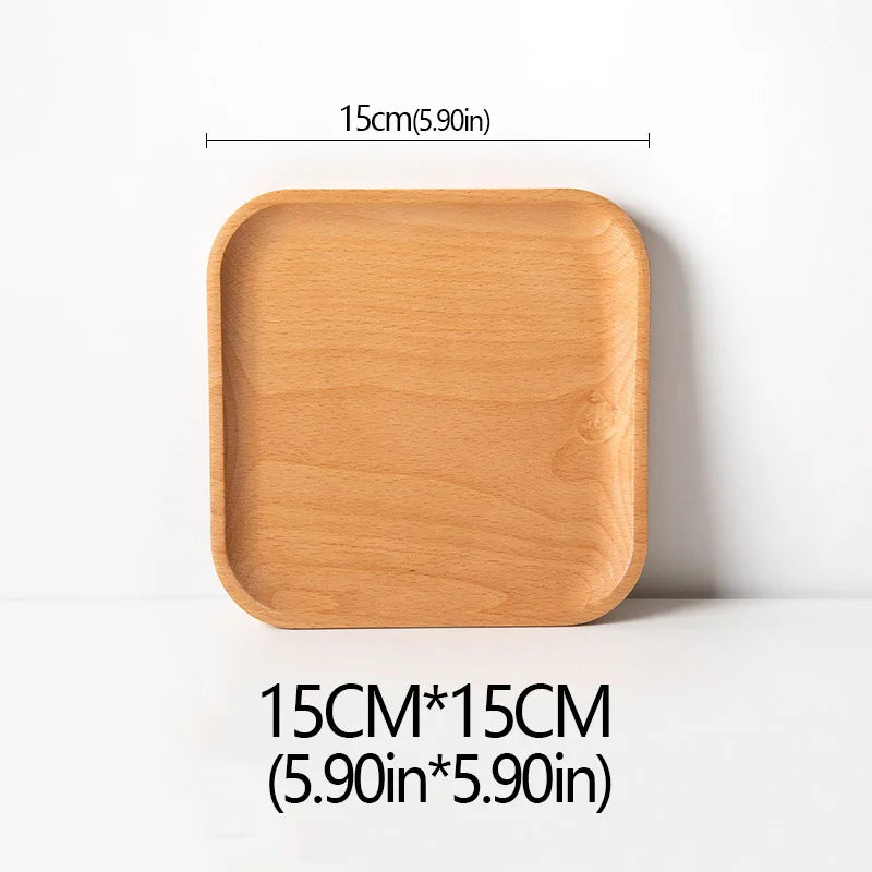 Wood Beech Plate Fruit Plate Oval Pallet trays decorative Candy Rectangular Dessert Dinner Tableware Tray, Kitchen Accessories.