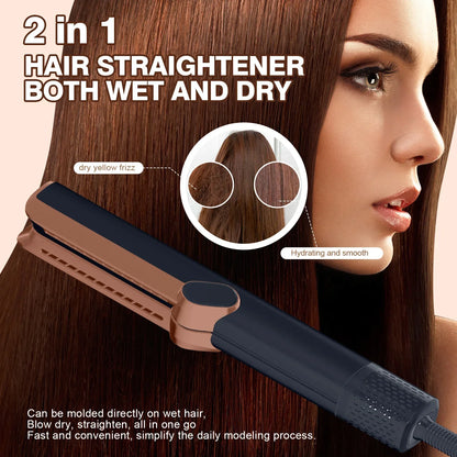 2 in 1 Hair Straightener Hair Dryer Dry Air Negative Ion Wet & Dry Straightener Air Wrapped Negative Ion Portable straightener