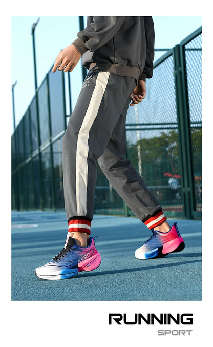 Men's Running Shoes Carbon Plate Racing Marathon Athletic Shoes Cushioned Comfortable Road Sneakers Teenage Training Shoes.