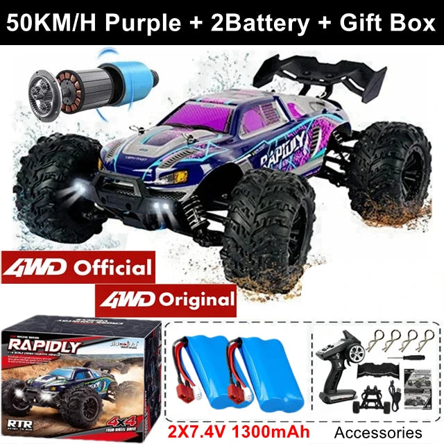 4WD Remote Control Car Off Road 4x4 RC High Speed Buggy Truck Super Brushless 50 or 80KM/H Fast Drift Racing Toy Kids Adults