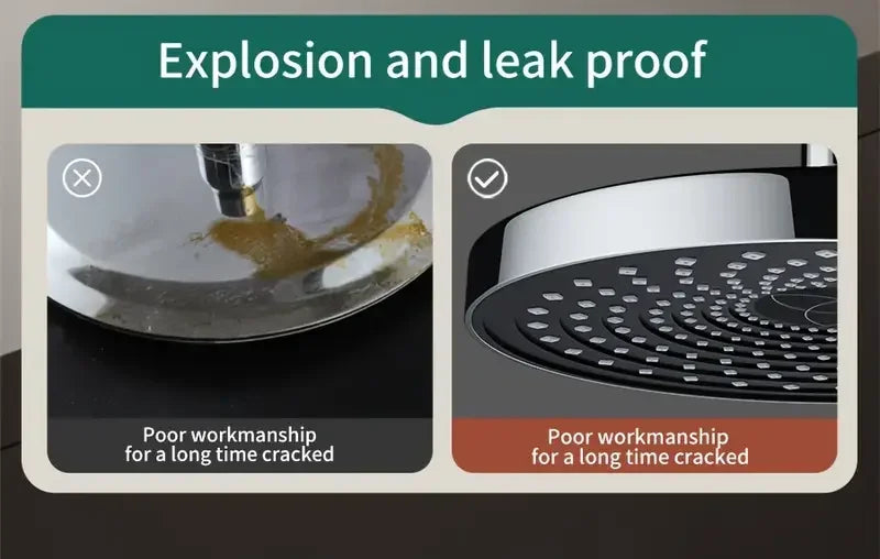 25cm Top Spray Large Water Volume Booster Shower Head Pressurized Single Head Home Bathroom Shower Head Set